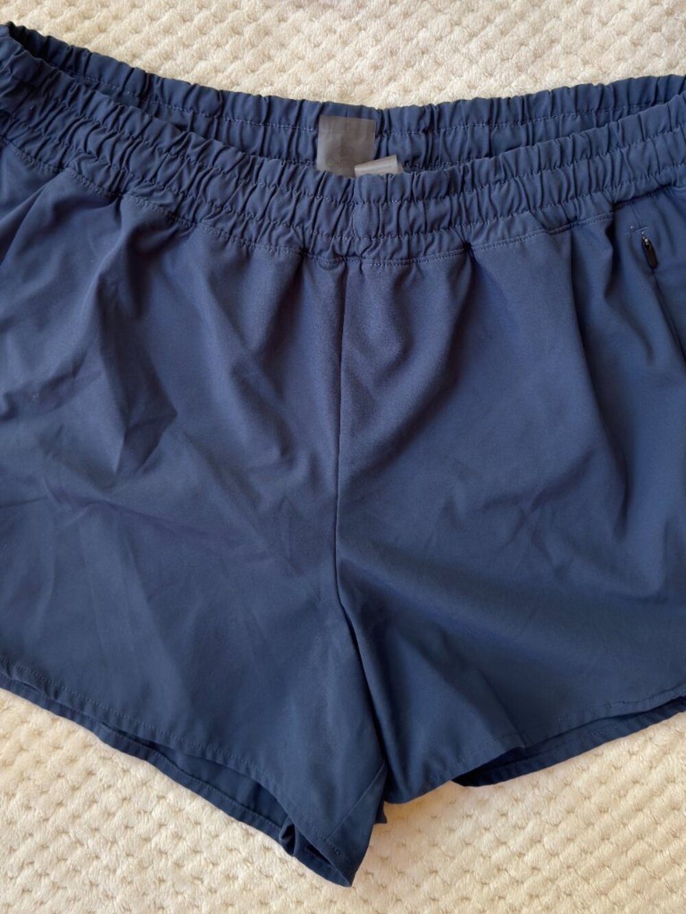 CALIA Blue Running Shorts Built In Brief Zip Pocket Athletic Workout Sz L